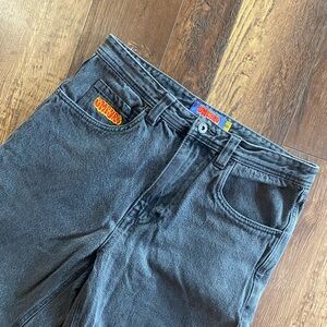 Empyre Black Washed Jeans with Logo Patch